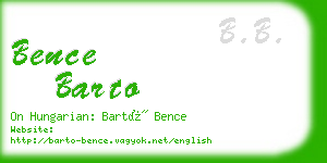 bence barto business card